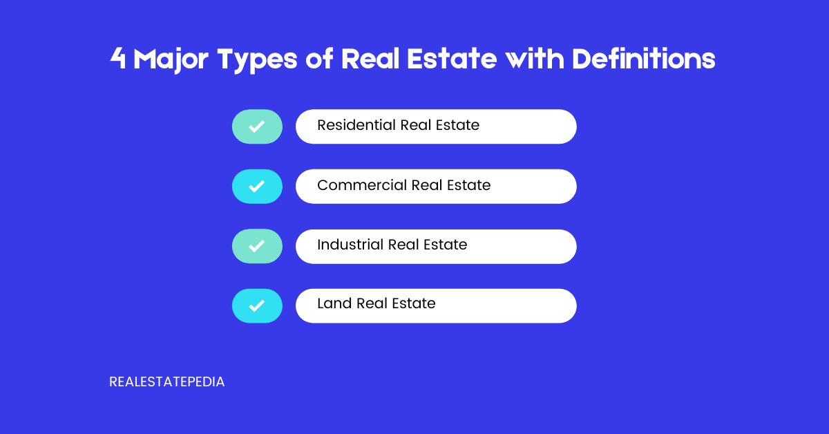 4 Major Types of Real Estate with Definitions